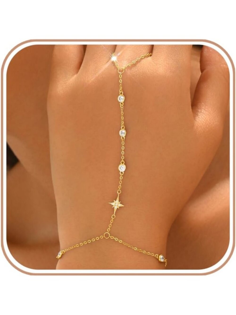 925 Sterling Silver Hand Chain Bracelet for Women - Elegant, Adjustable
